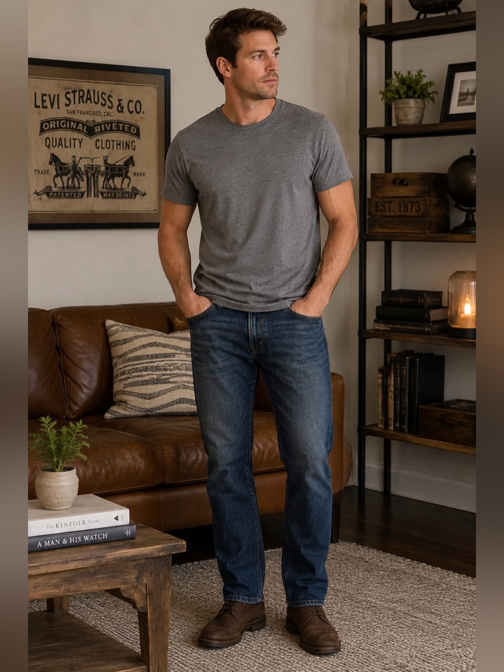 Signature by Levi Strauss Dark Wash Straight Leg Jeans Men’s 30x29 Classic Denim